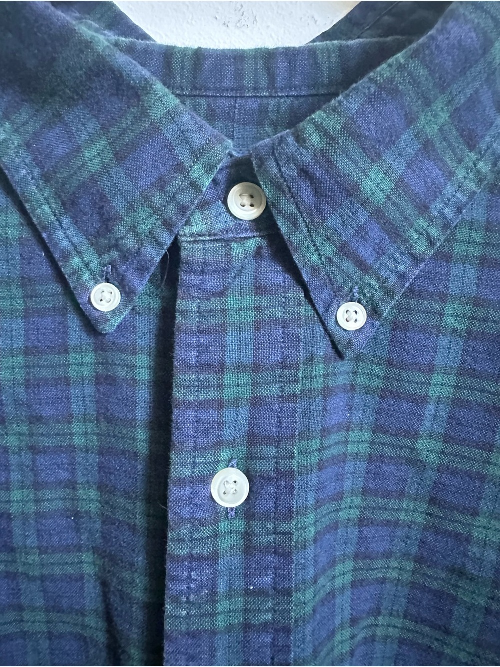 Ralph Lauren 3XLT Blackwatch Plaid Button Down Shirt Green Blue Cotton Tall - Picture 3 of 10